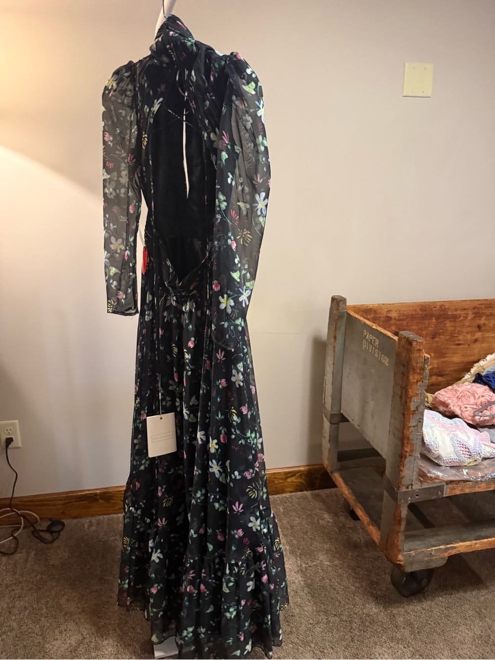 Mac Duggal Chiffon Floral Maxi Dress Gown size 6 NWT - Picture 5 of 10
